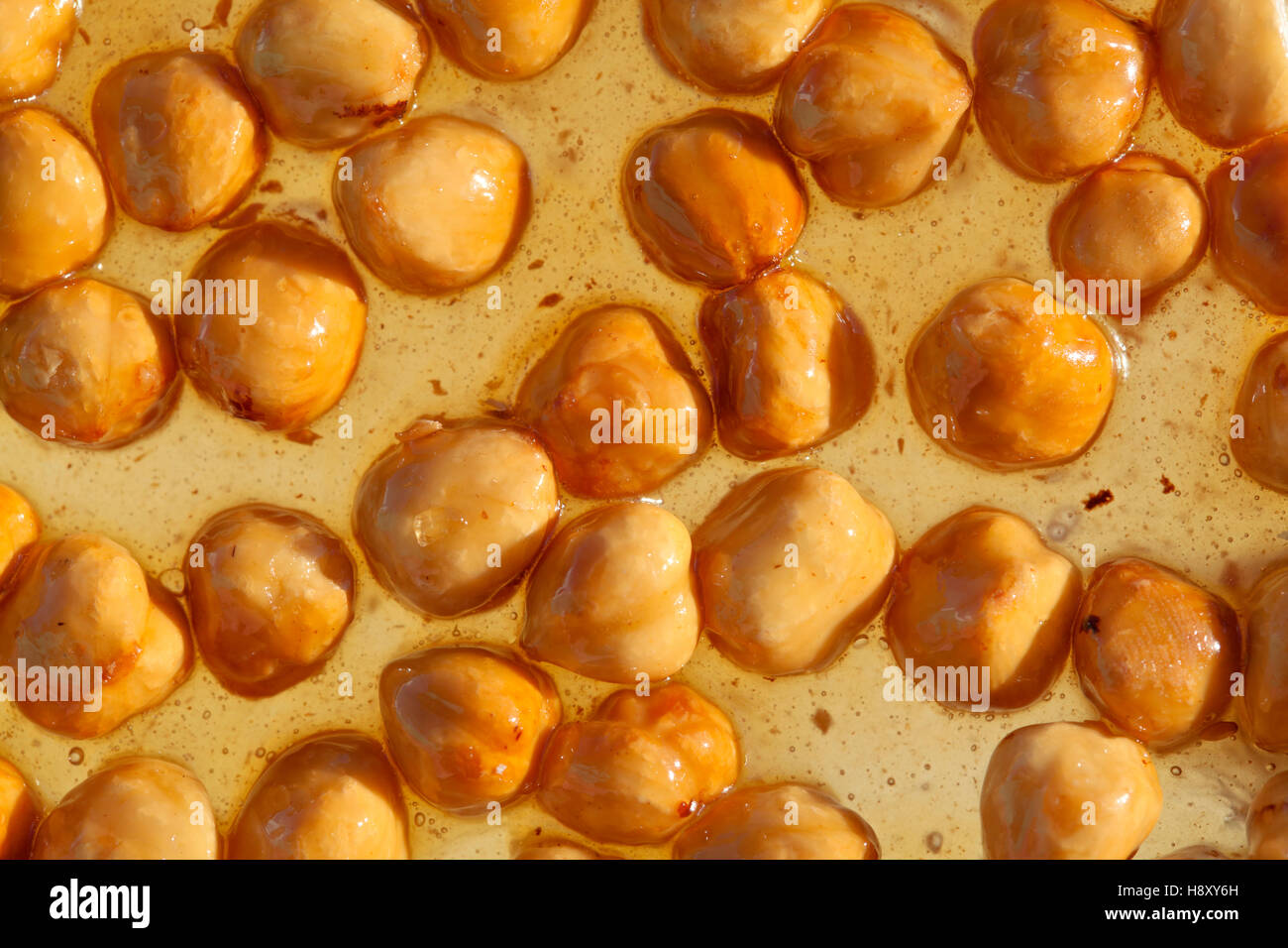 Brown nougat or nougatine with whole roasted hazelnuts Stock Photo Alamy