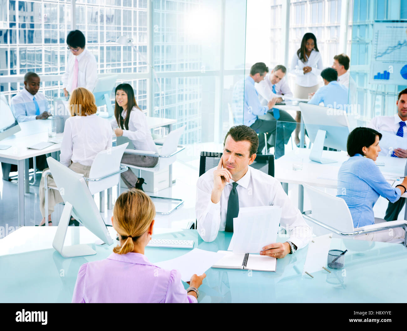 Group of Business People Working Office Meeting Concept Stock Photo - Alamy