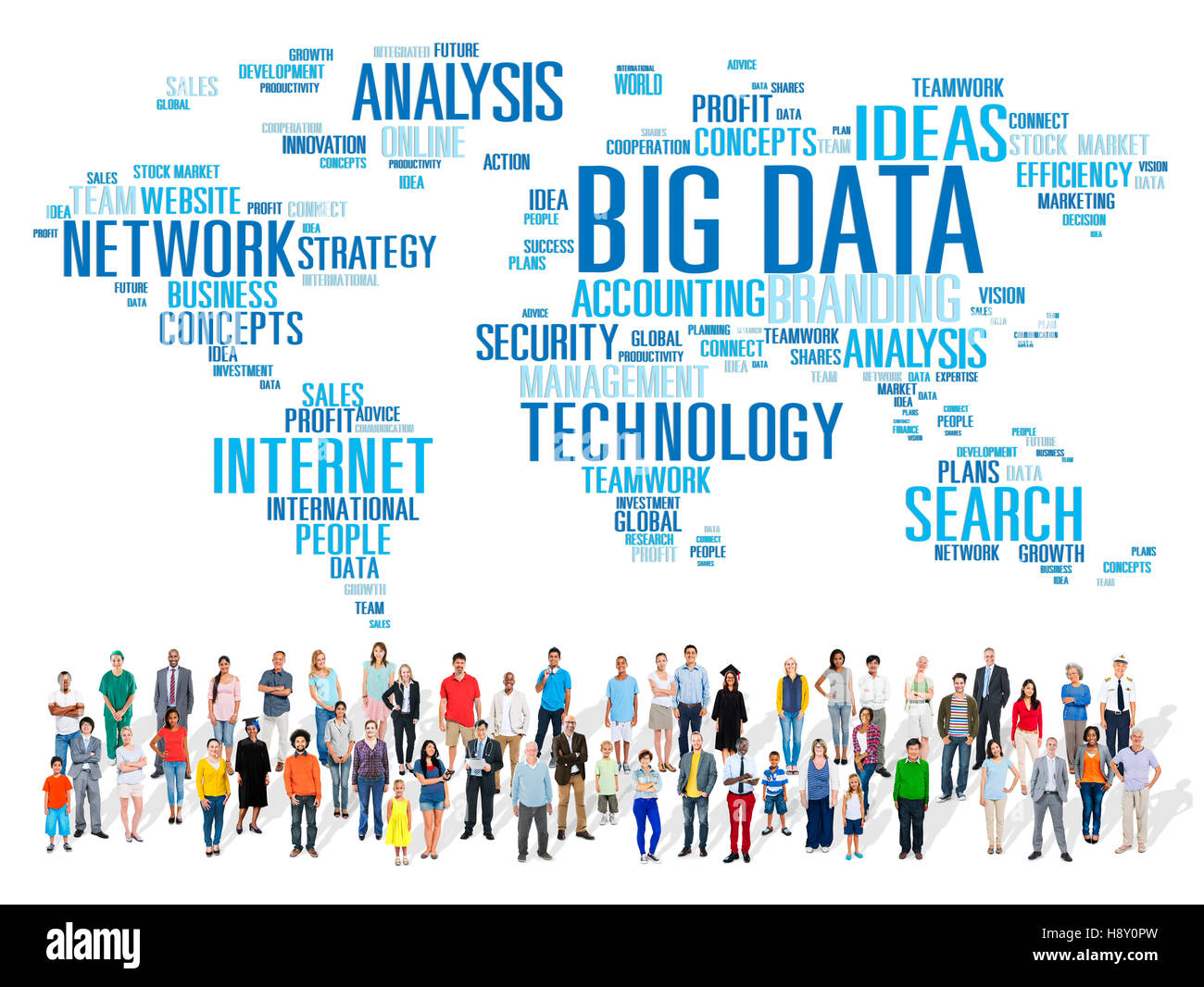 Big Data Storage Information World Map Concept Stock Photo