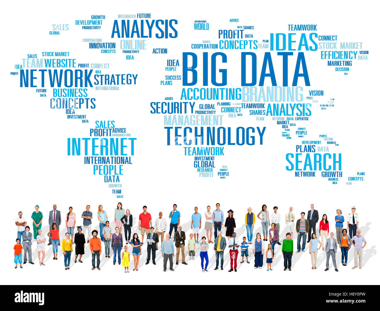 Big Data Storage Information World Map Concept Stock Photo - Alamy