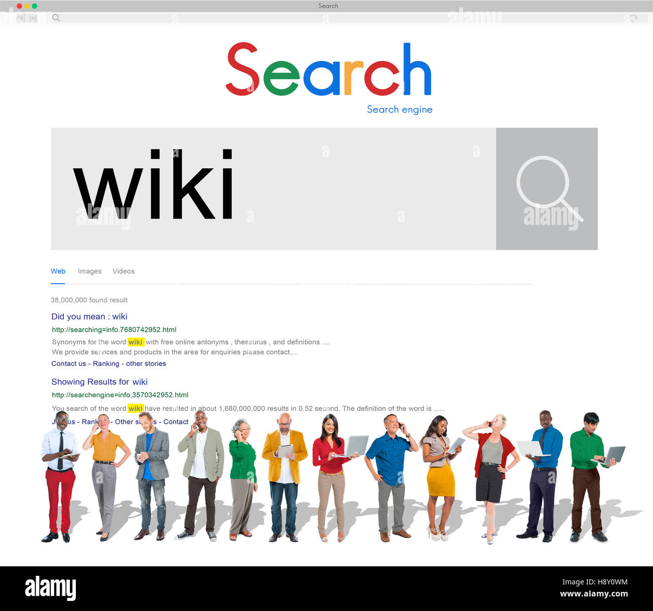 Wiki Website Database Key Knowledge Information Concept Stock Photo