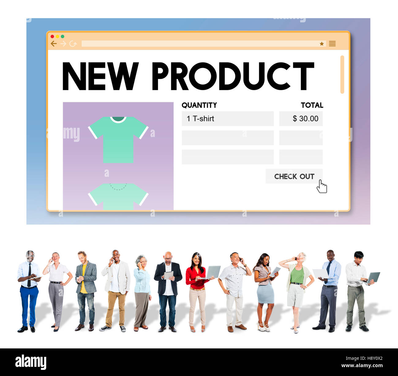 New Product Launch Promotion Marketing Services Concept Stock Photo