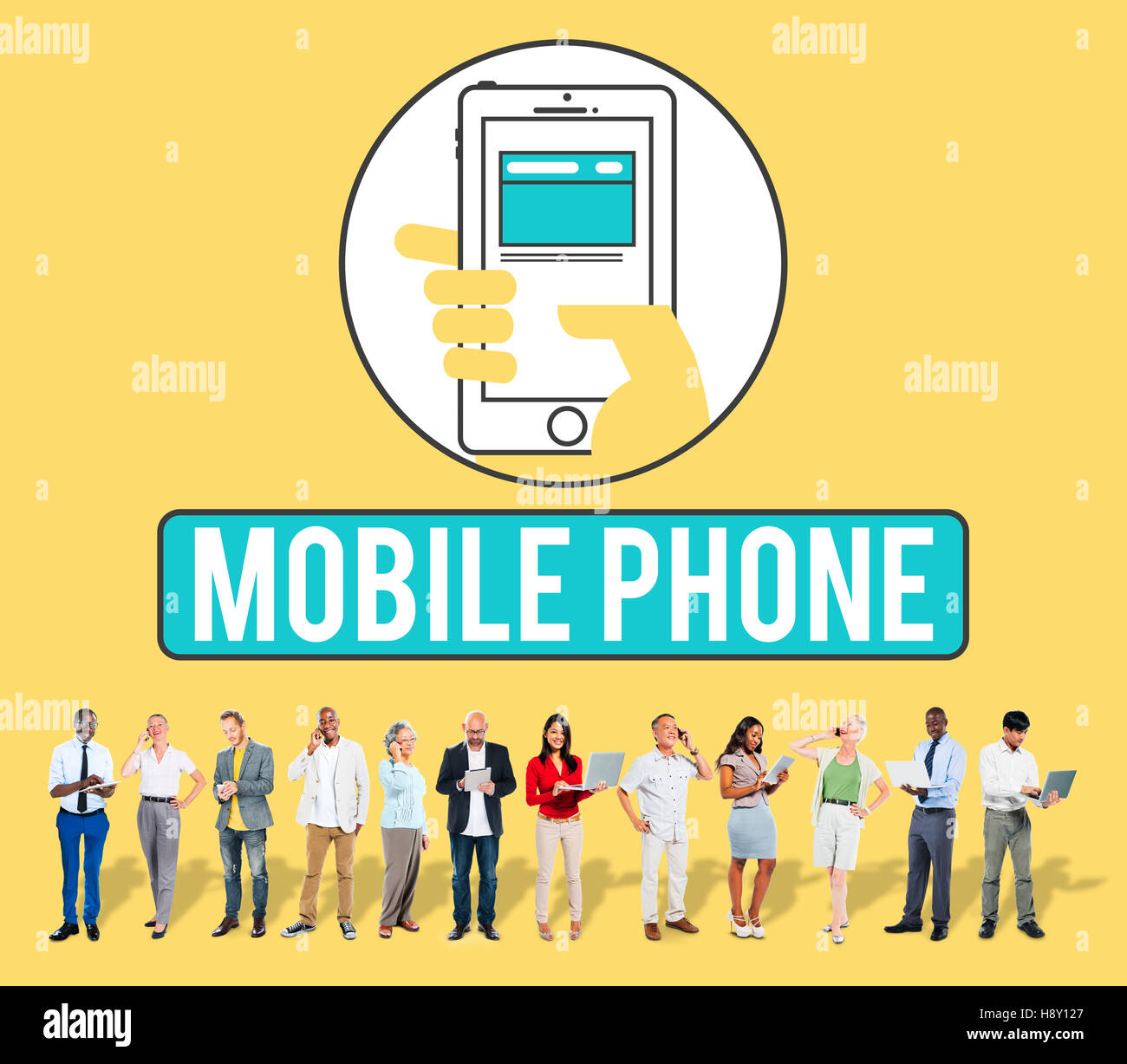 Mobile Phone Cellphone Cellular Communicate Concept Stock Photo - Alamy