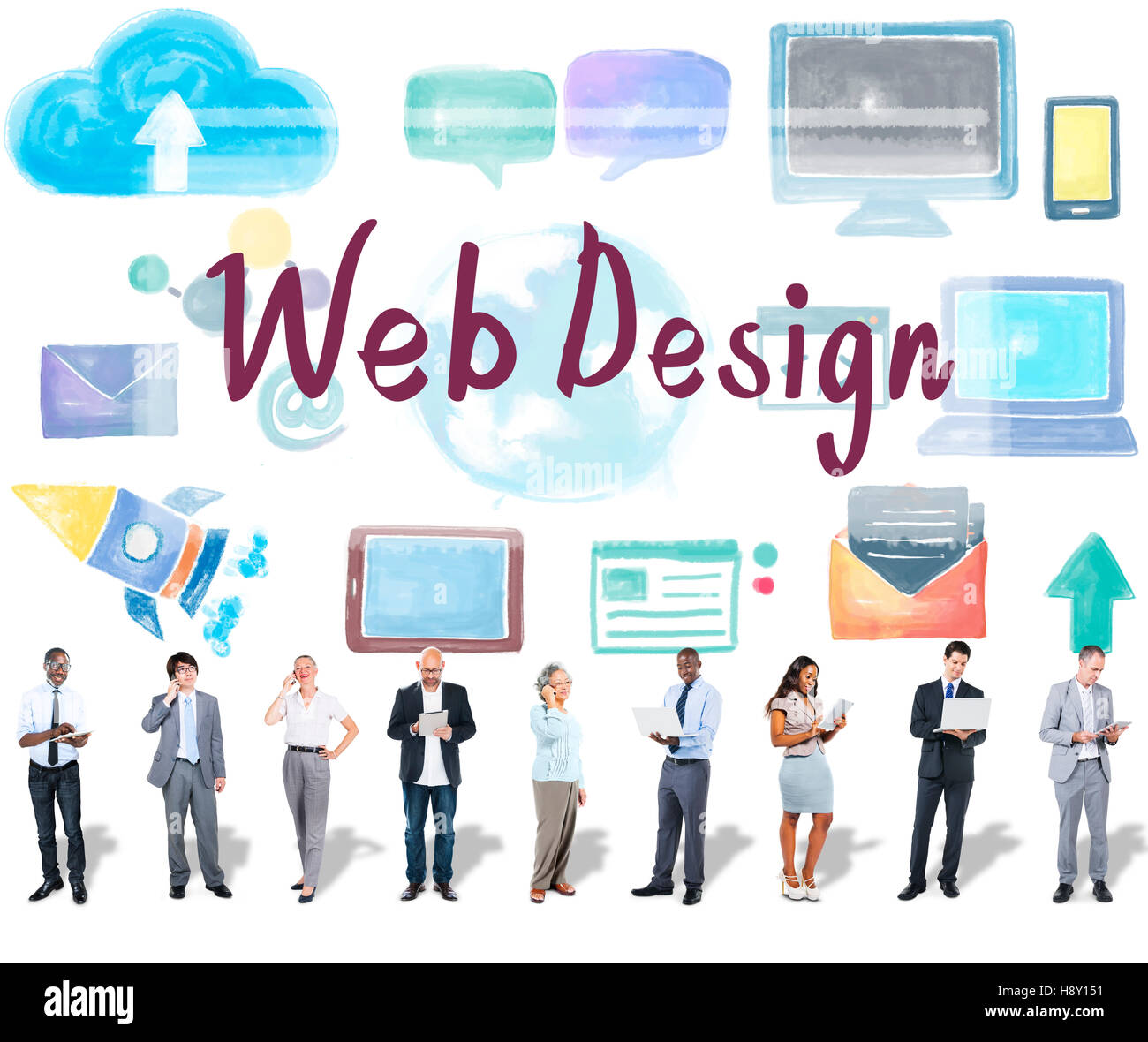 Web Design Programming Software Networking Concept Stock Photo - Alamy