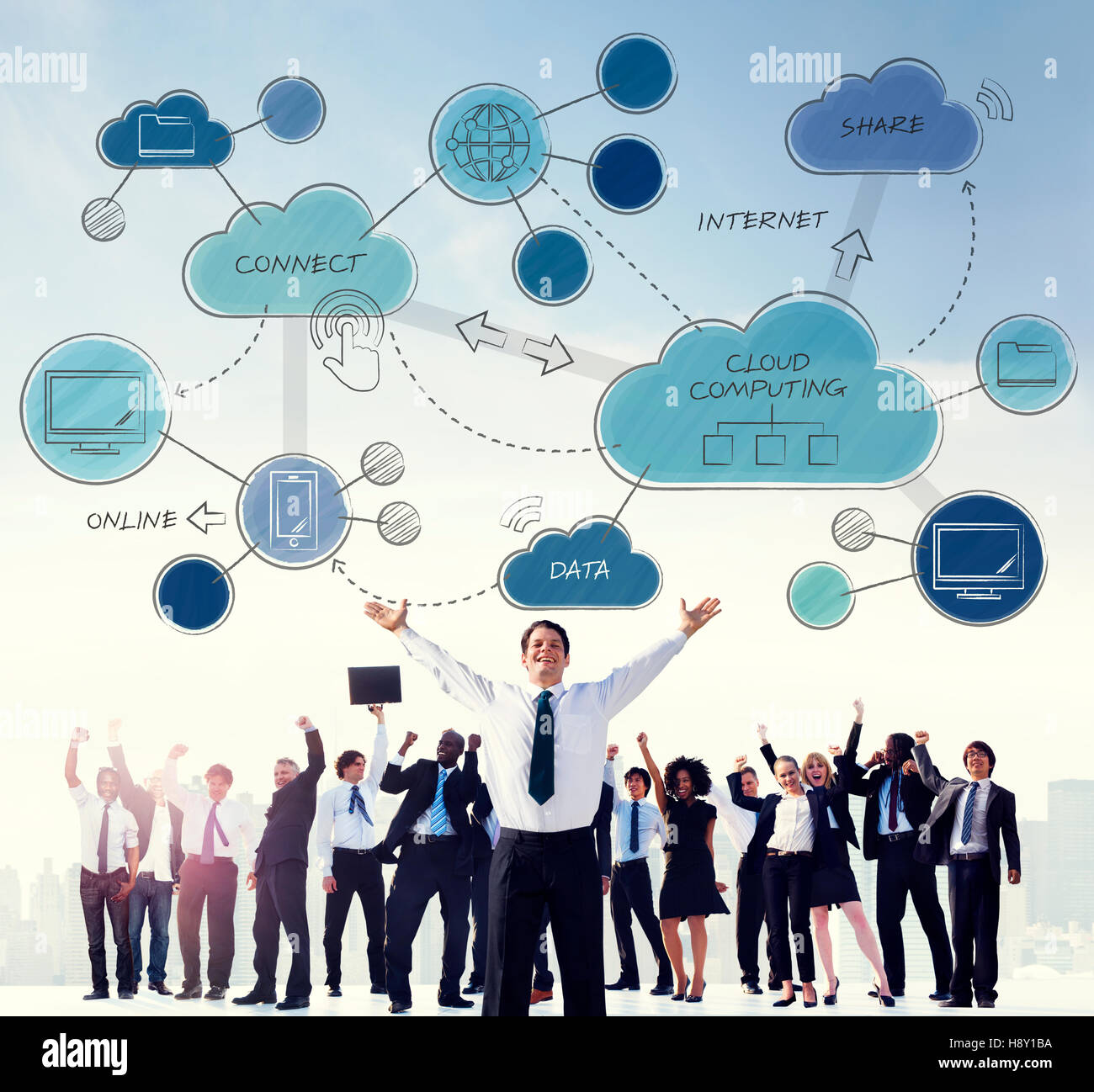 Cloud computing networking connecting concpet stock photo alamy