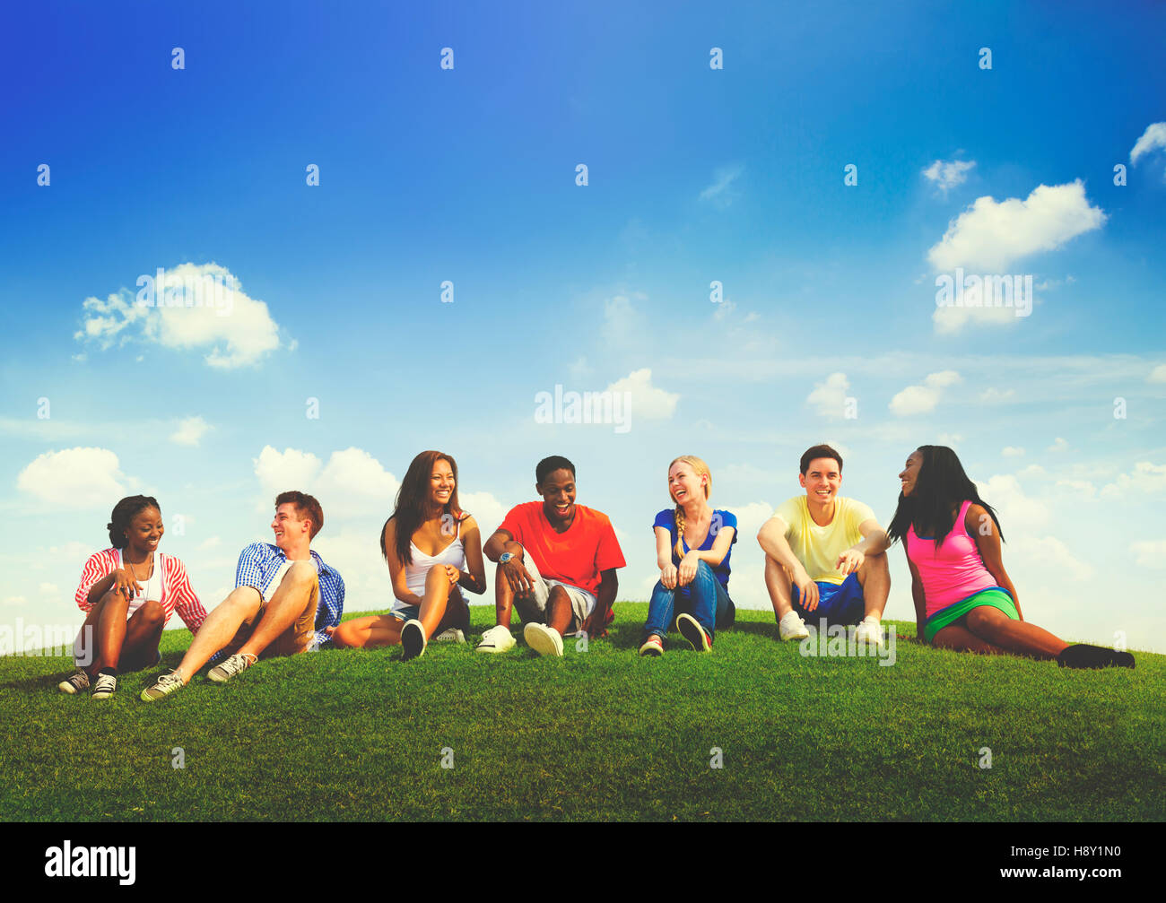 Teenage Celebration Friendship Togetherness Unity Concept Stock Photo