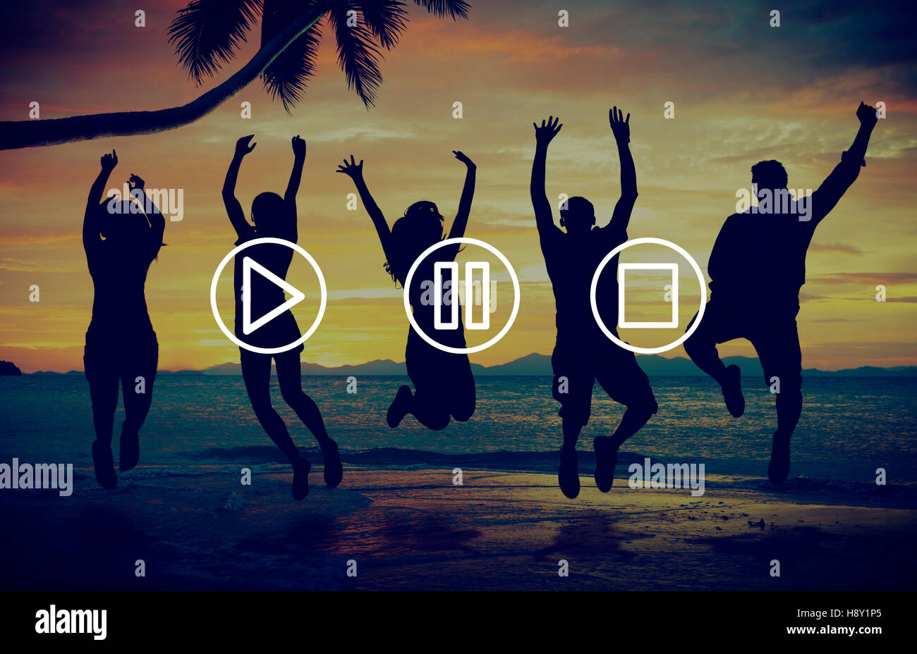 Buttons Multimedia Play Pause Stop Concept Stock Photo - Alamy