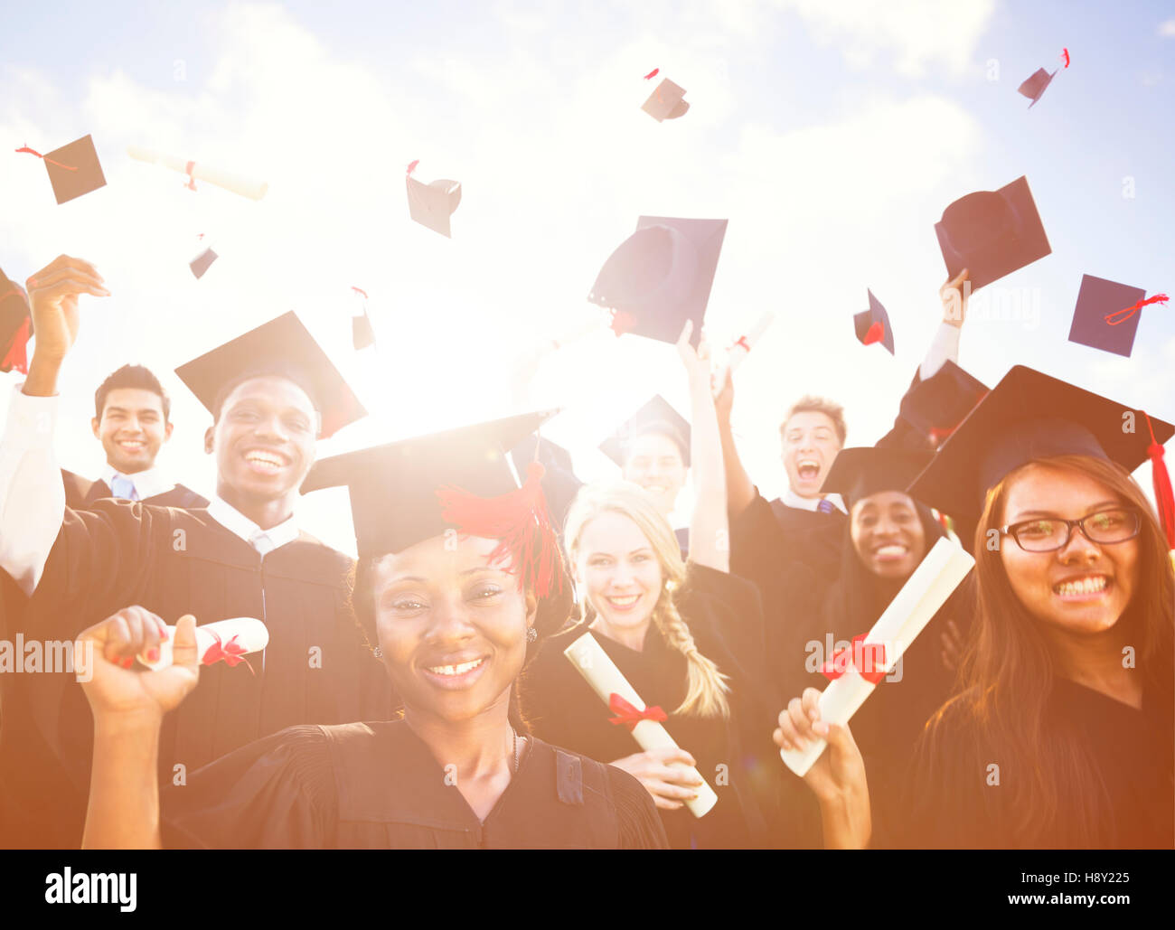 Diverse International Students Celebrating Graduation Concept Stock ...