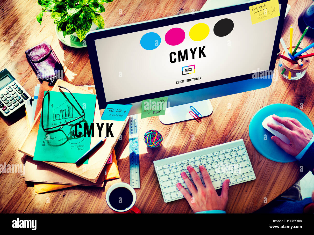 CMYK Cyan Magenta Yellow Key Color Printing Process Concept Stock Photo Alamy