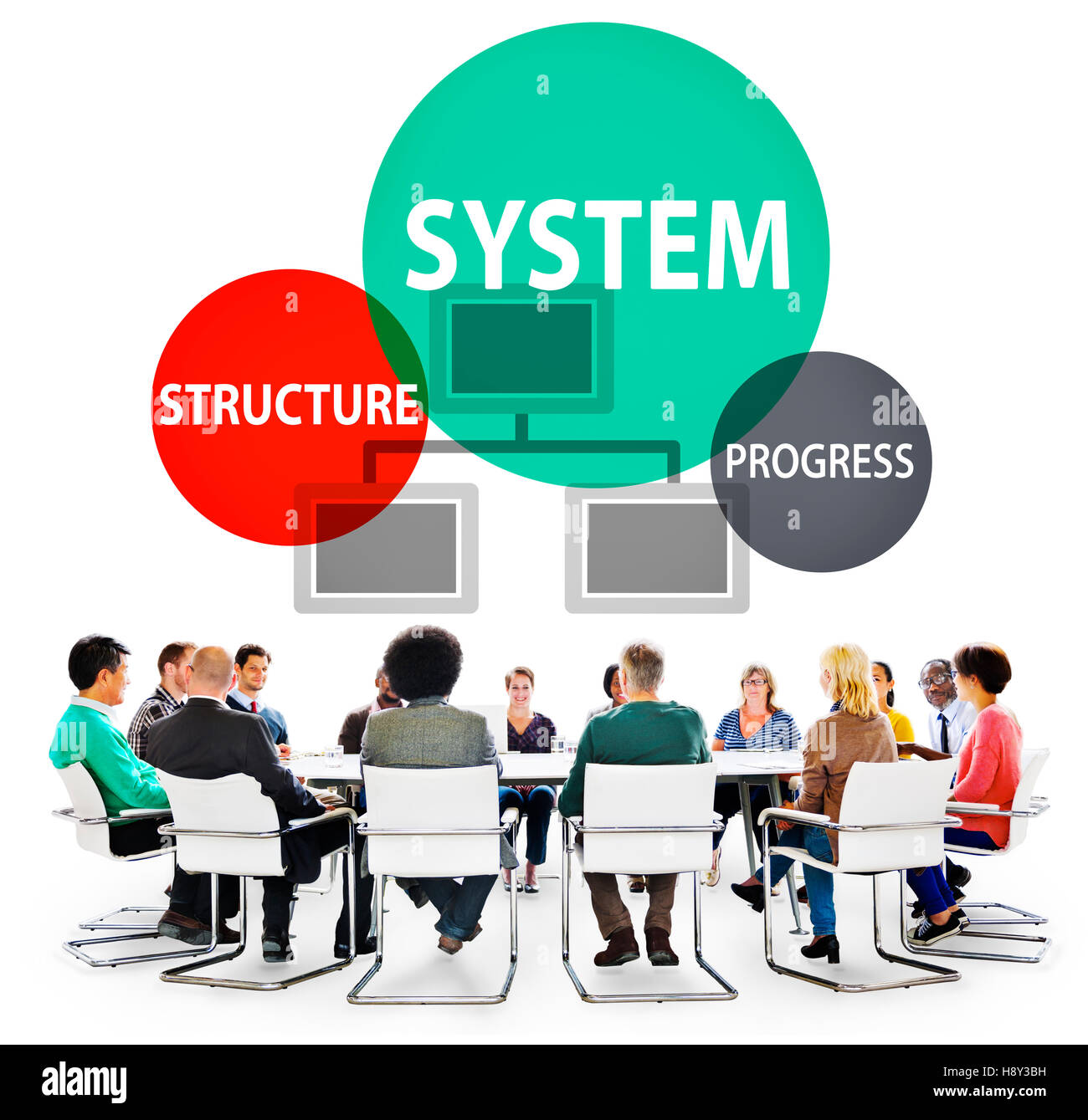 System Structure Progress Processing Procedure Concept Stock Photo