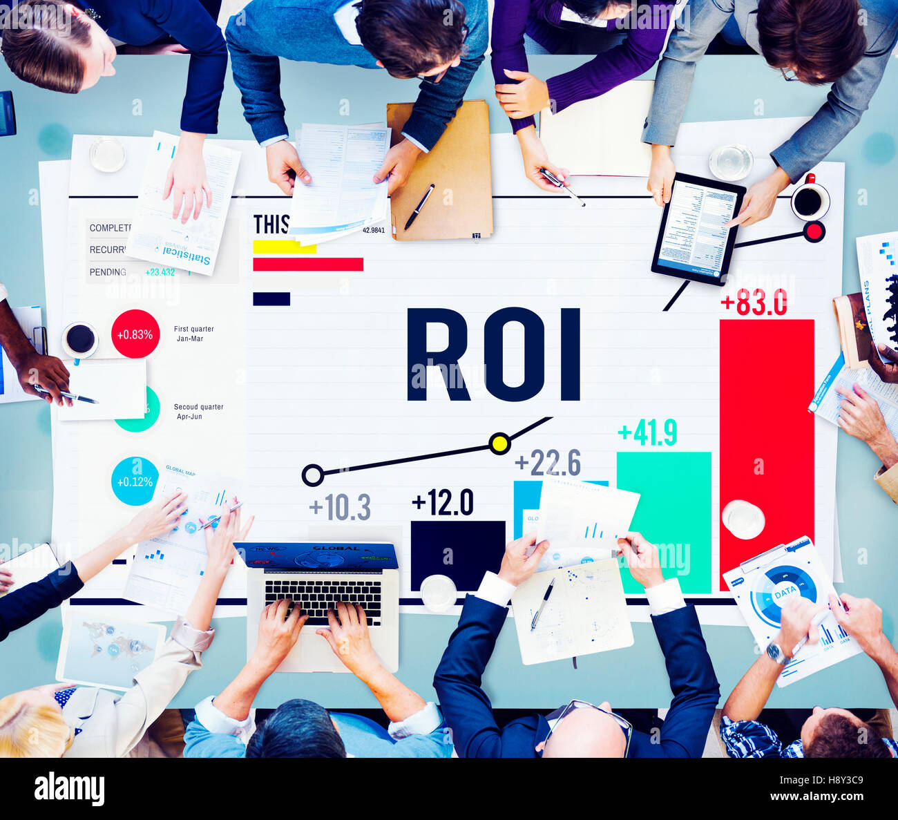 Roi Return On Investment Analysis Finance Concept Stock Photo