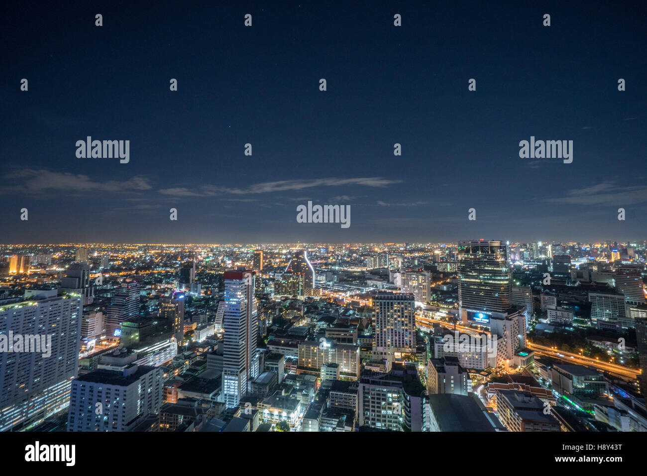 Panorama of Bangkok at night, Thailand Stock Photo - Alamy