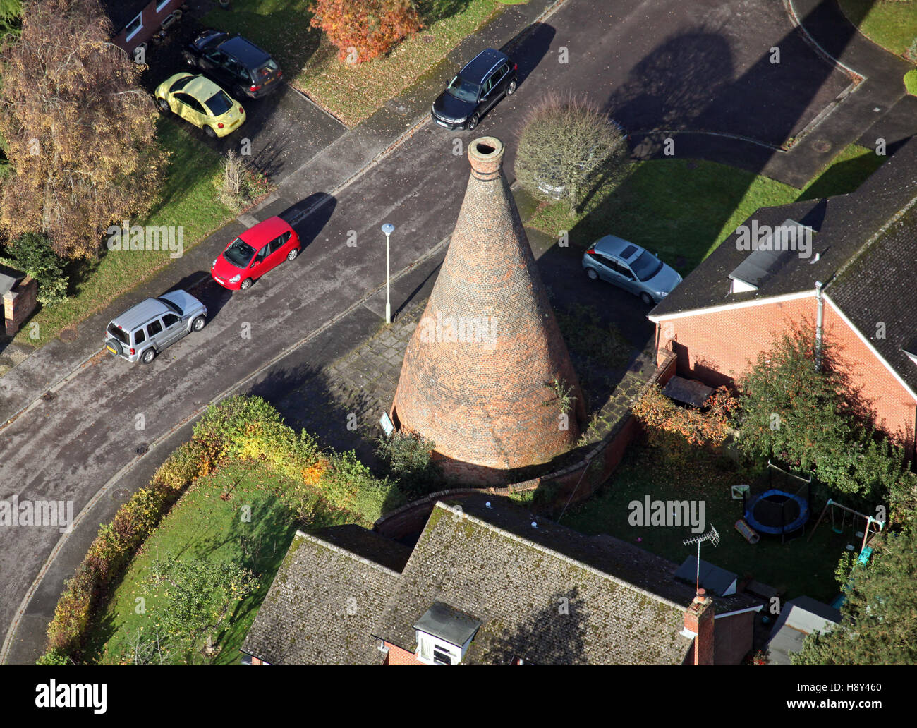 aerial view of the Nettlebed Brick Kiln in Oxfordshire, UK Stock Photo