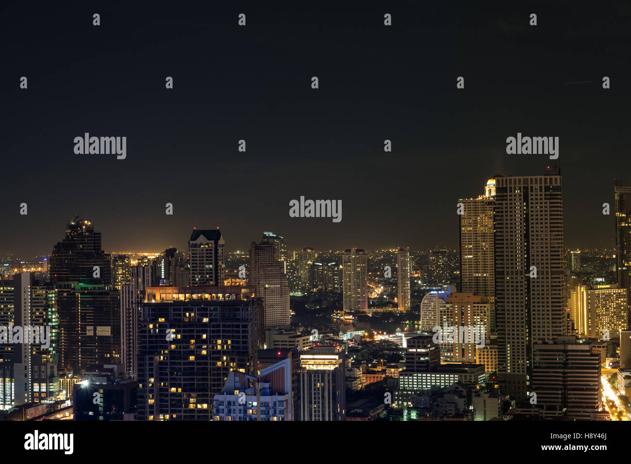 Panorama of Bangkok at night, Thailand Stock Photo - Alamy