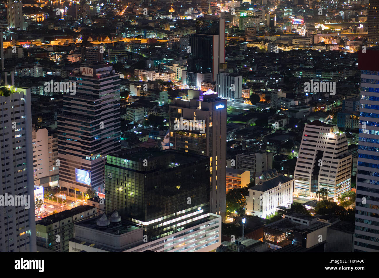 Panorama of Bangkok at night, Thailand Stock Photo - Alamy
