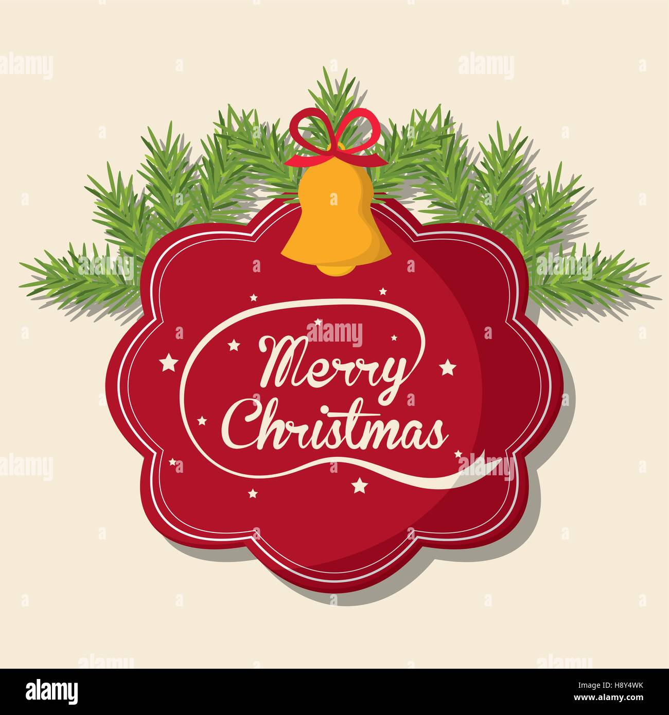 Bell and label of Christmas season design Stock Vector Image & Art - Alamy