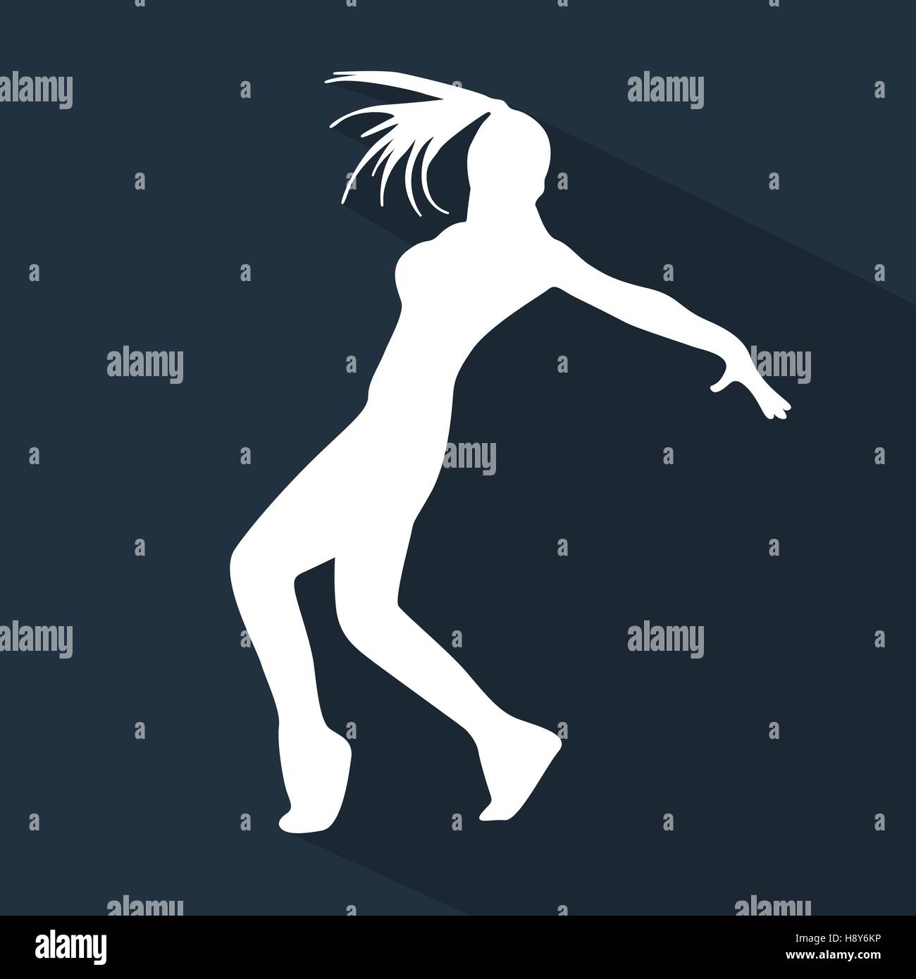 Flat Dancing Silhouette Stock Vector