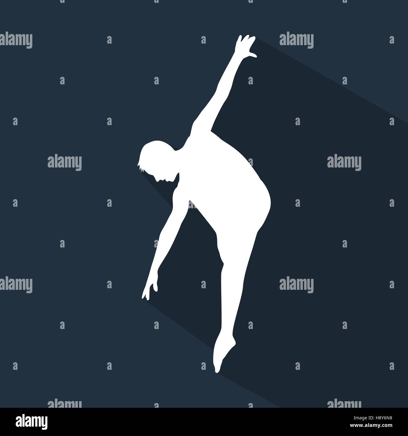 Flat Dancing Silhouette Stock Vector