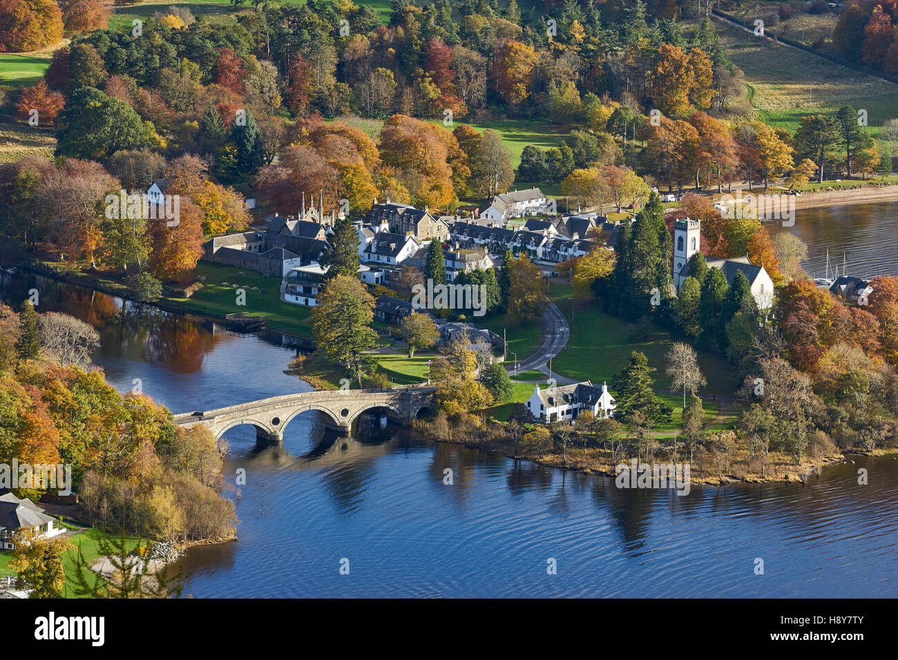 Kenmore and Loch Tay in autumn, Perthshire, Scotland Stock Photo