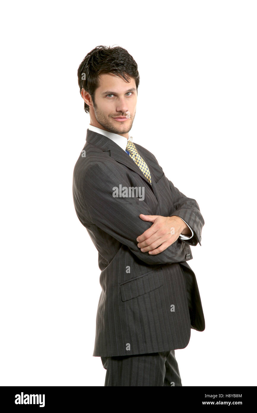 business man studio portrait over white background Stock Photo - Alamy