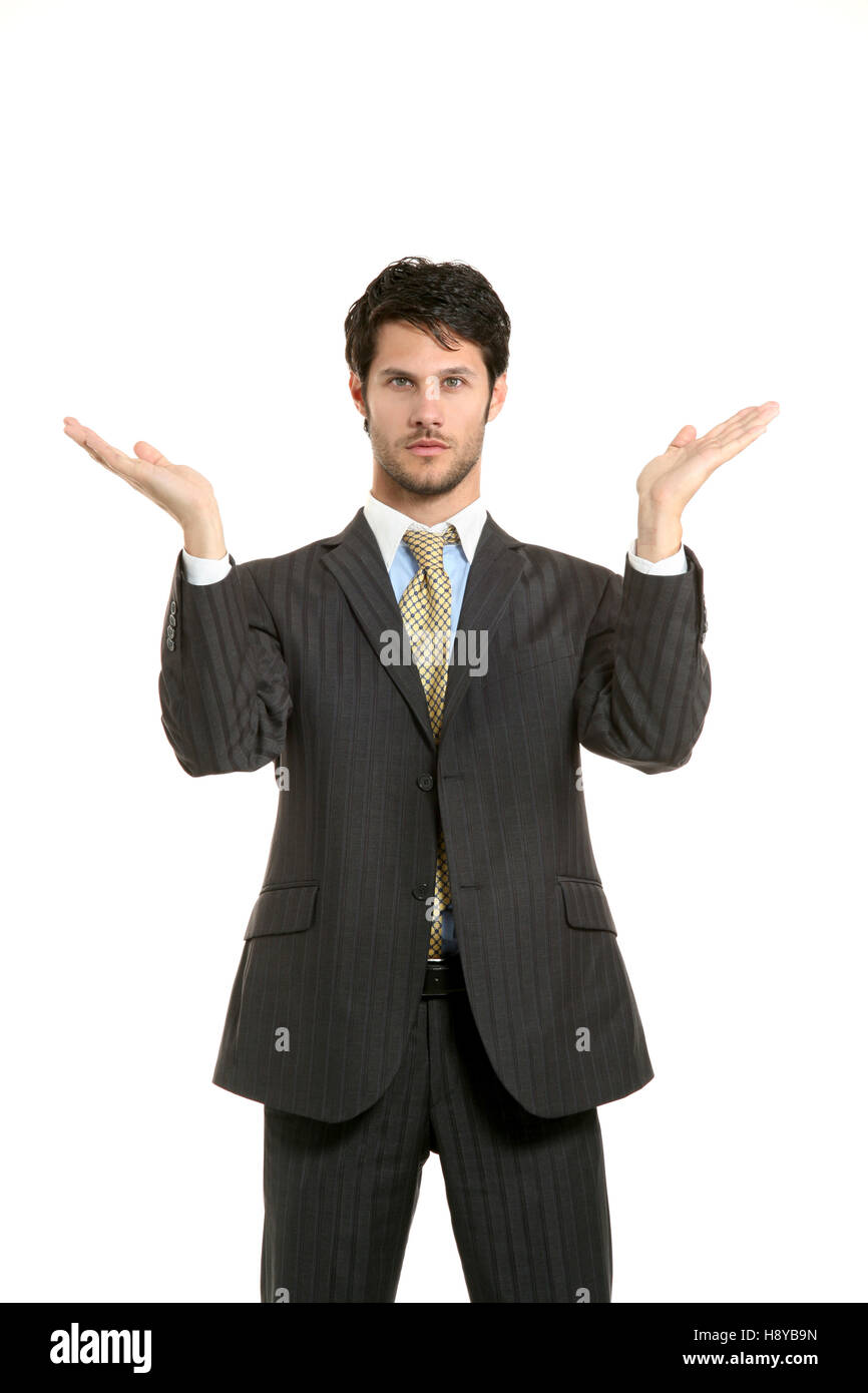 business man studio portrait over white background Stock Photo - Alamy