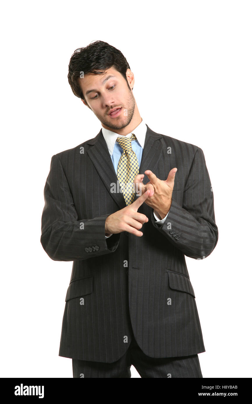 business man studio portrait over white background Stock Photo - Alamy