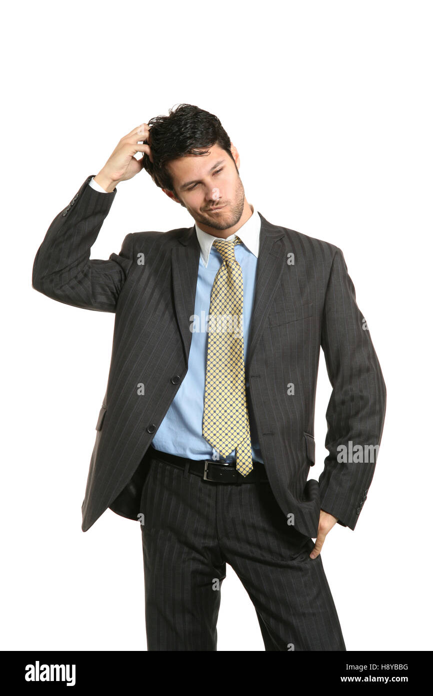 business man studio portrait over white background Stock Photo - Alamy