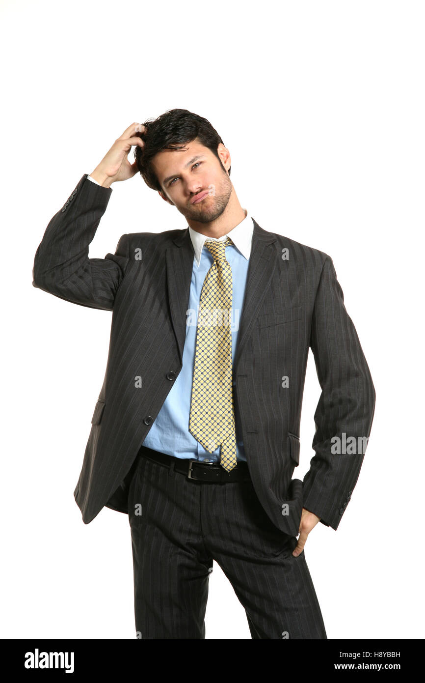 business man studio portrait over white background Stock Photo - Alamy