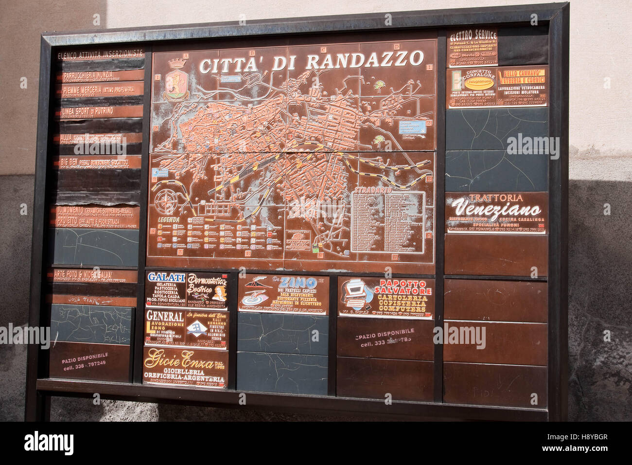 Town Map for the City of Randazzo, Sicily Stock Photo Alamy