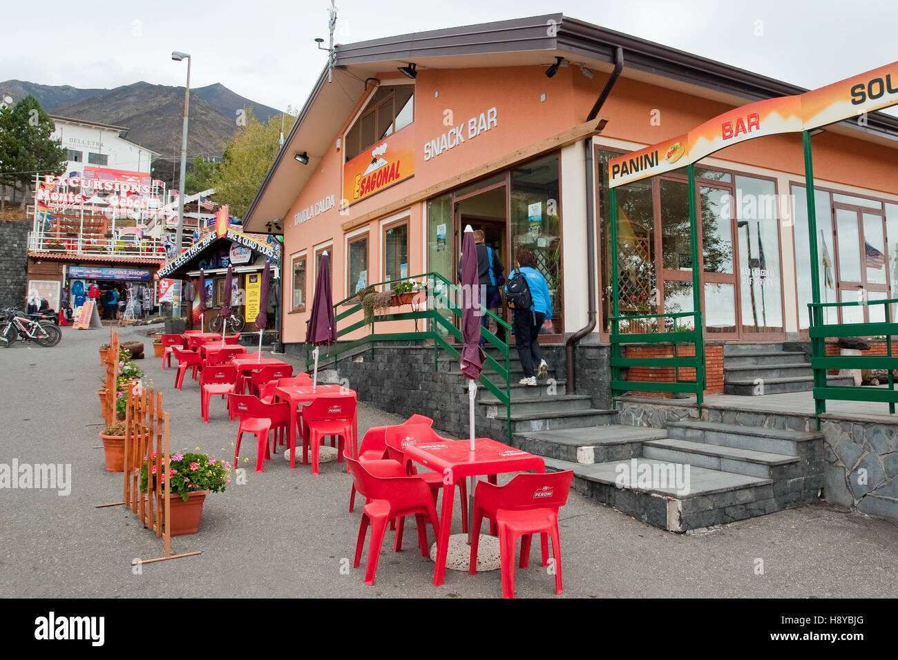 Restaurant and Cable Car terminus at Rifugio Sapienza Tourist Centre on