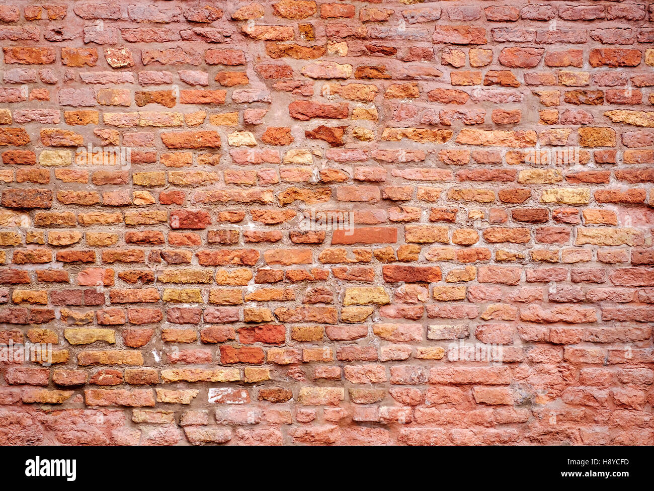 old restored traditional brick wall Stock Photo