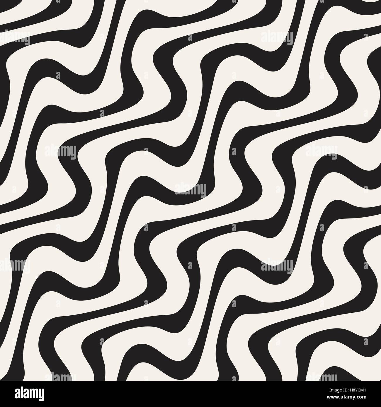 Wavy Lines Hand Drawn Pattern. Abstract Freehand Background Design Stock  Vector Image & Art - Alamy