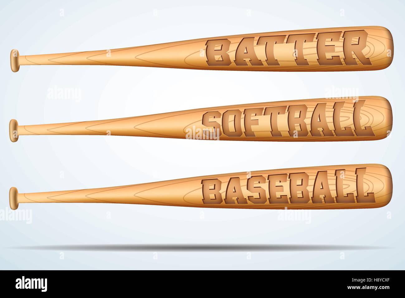Set of Wooden Baseball bat Stock Vector Image & Art Alamy