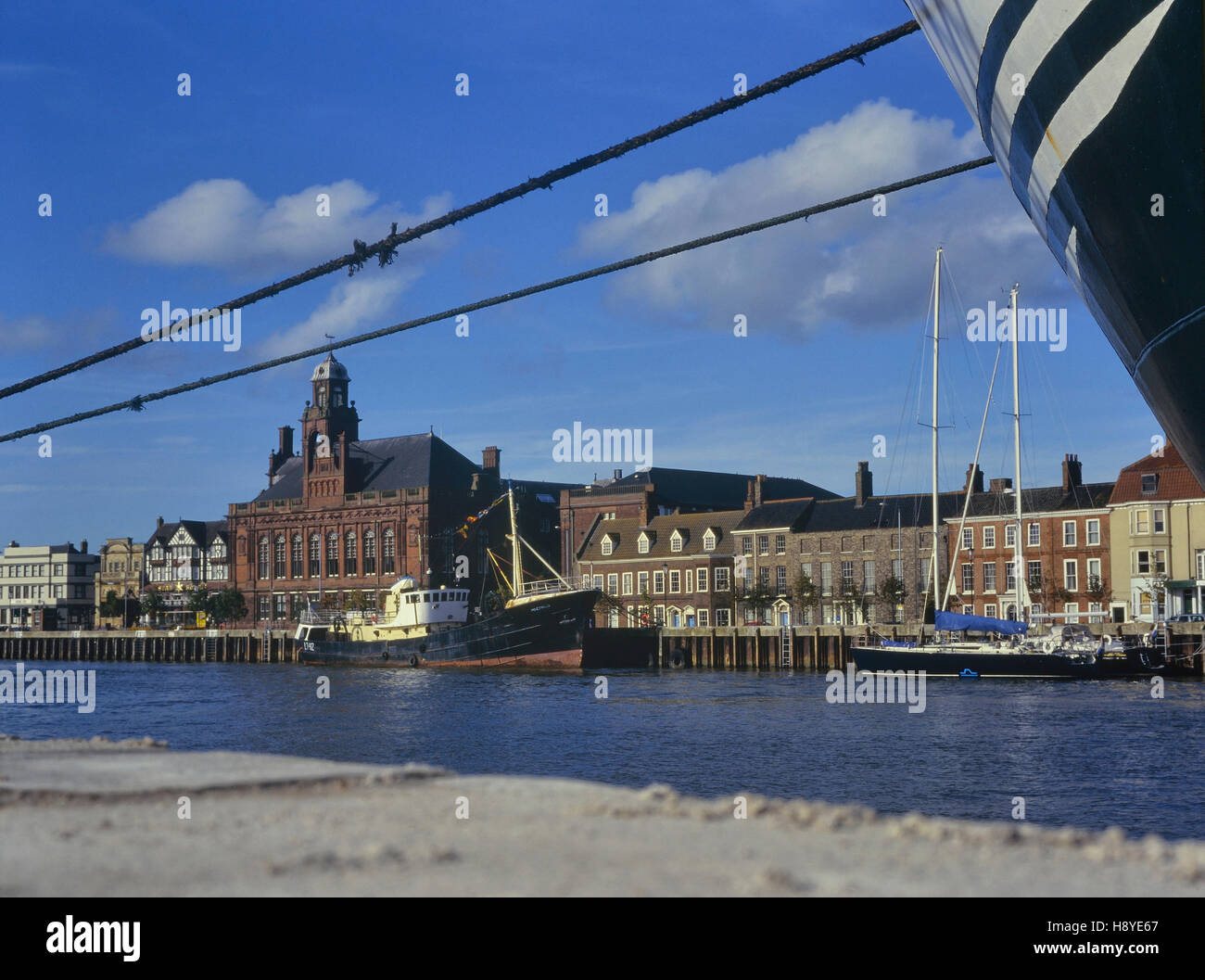 River Yare at South Quay, port of Great Yarmouth, Norfolk. England