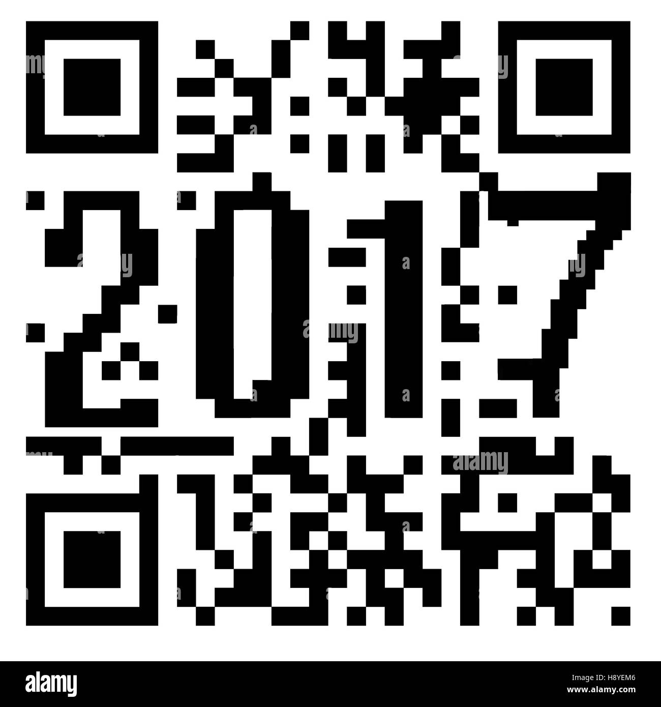 2017 written inside a QR code Stock Photo