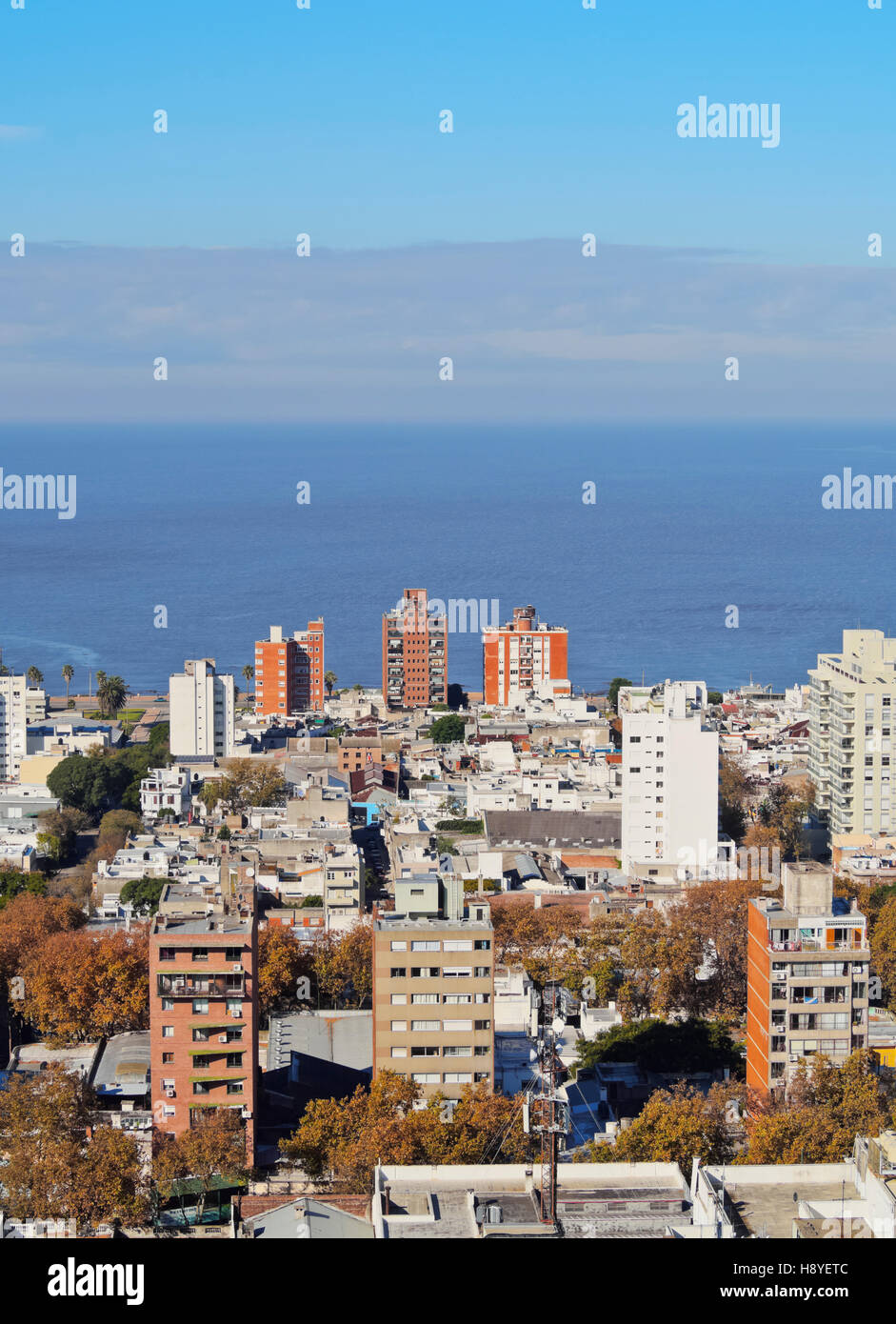 Uruguay, Montevideo, Cityscape viewed from the City Hall(Intendencia de Montevideo). Stock Photo