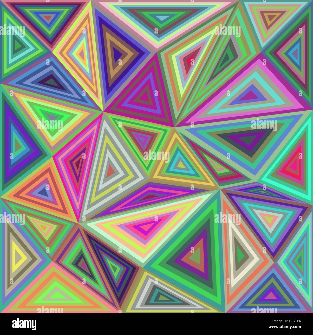 Colorful concentric triangle mosaic background Stock Vector