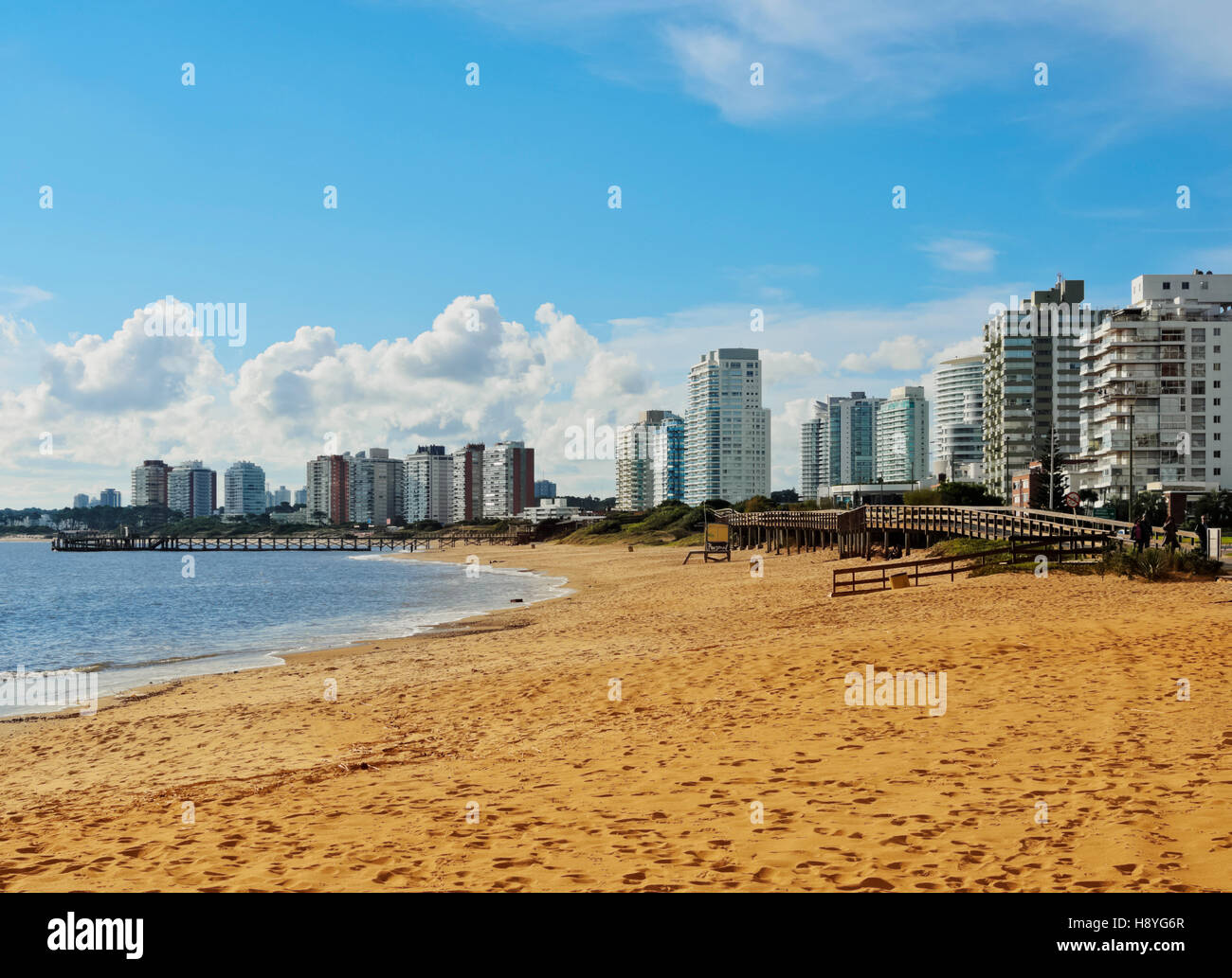 Uruguay, Maldonado Department, Punta del Este, View of the Mansa Beach. Stock Photo