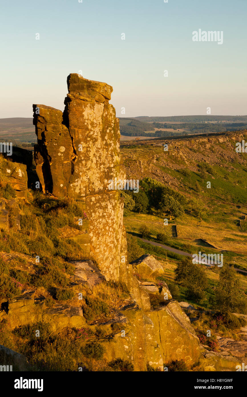 The Pinnacle Stone, Curbar Edge, Derbyshire, England UK Stock Photo Alamy