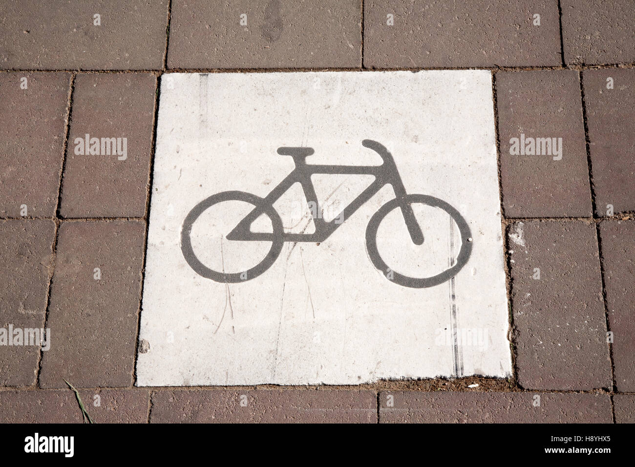 Bike Lane in Urban Setting Stock Photo Alamy