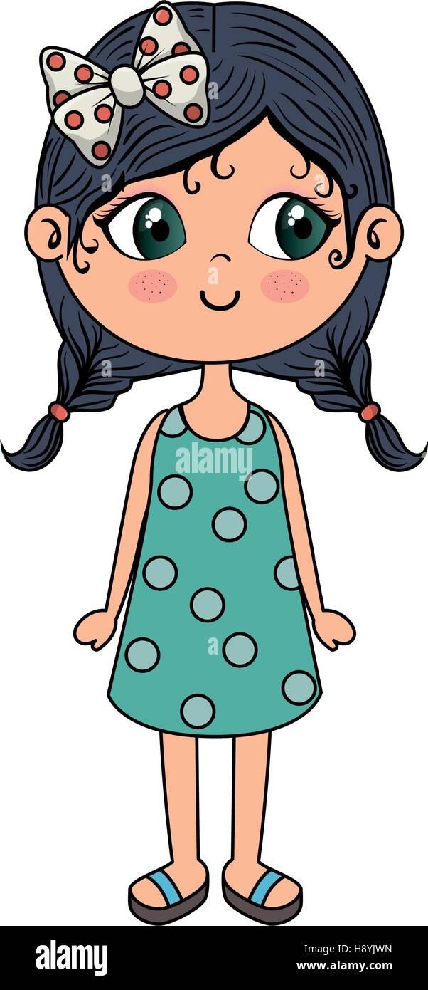 cute little girl character vector illustration design Stock Vector ...