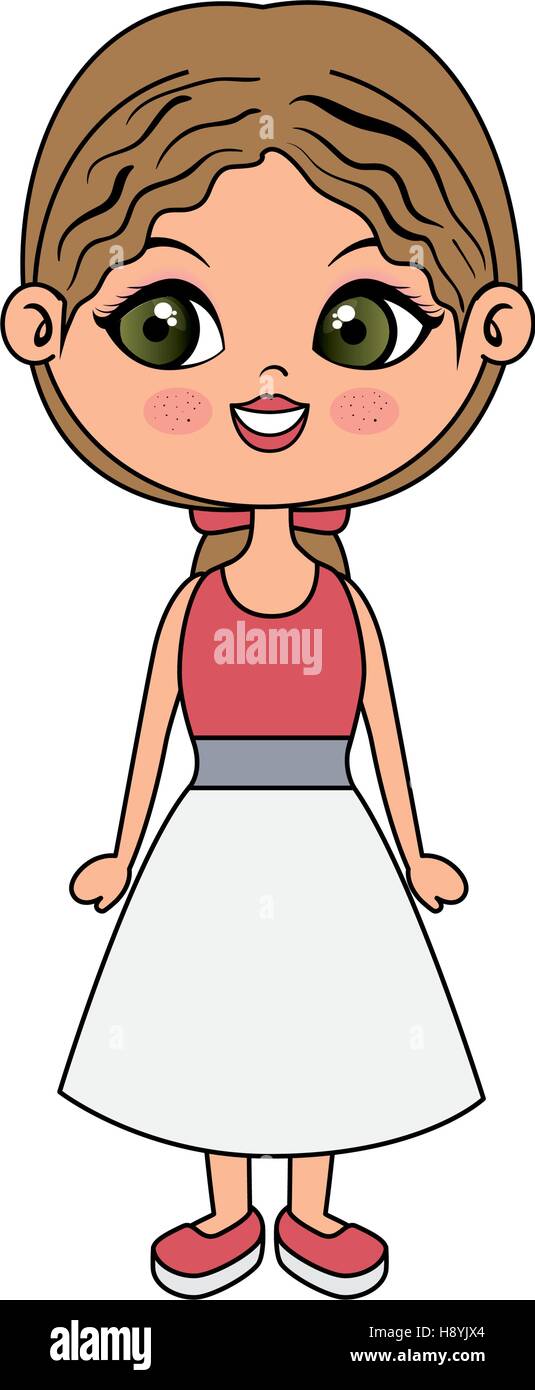 cute little girl character vector illustration design Stock Vector ...