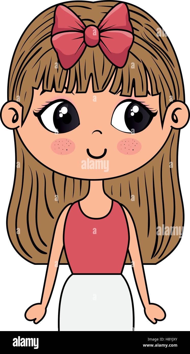 cute little girl character vector illustration design Stock Vector ...