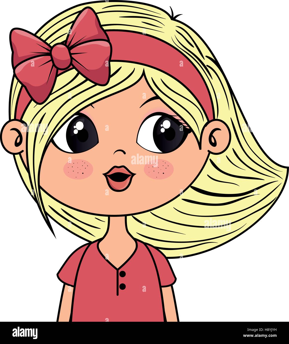 cute little girl character vector illustration design Stock Vector ...