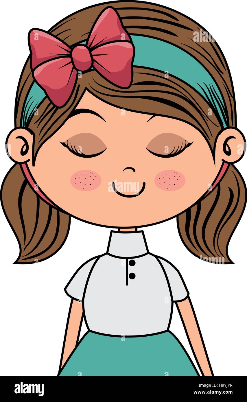 cute little girl character vector illustration design Stock Vector ...