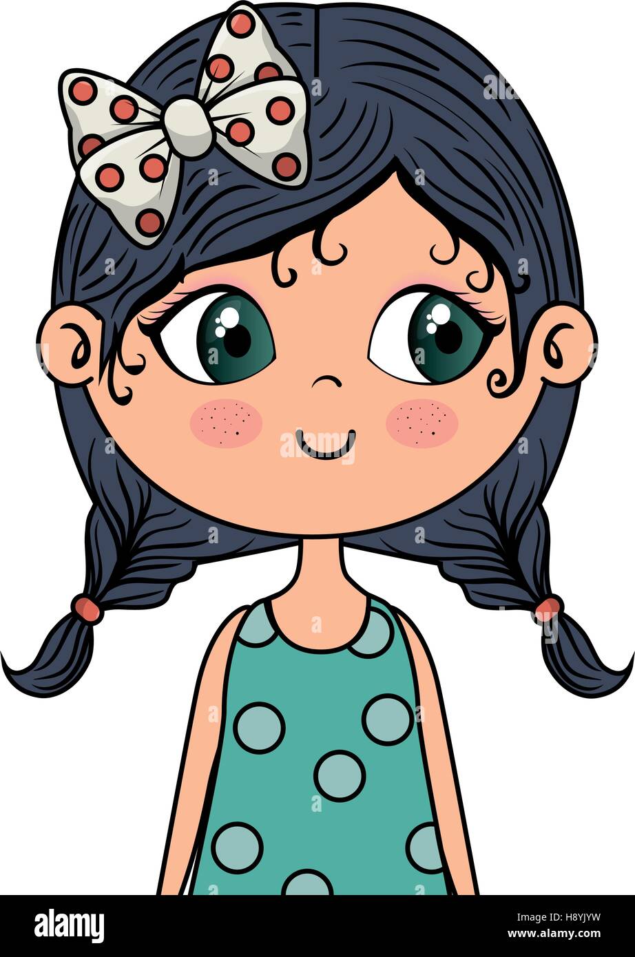 cute little girl character vector illustration design Stock Vector ...