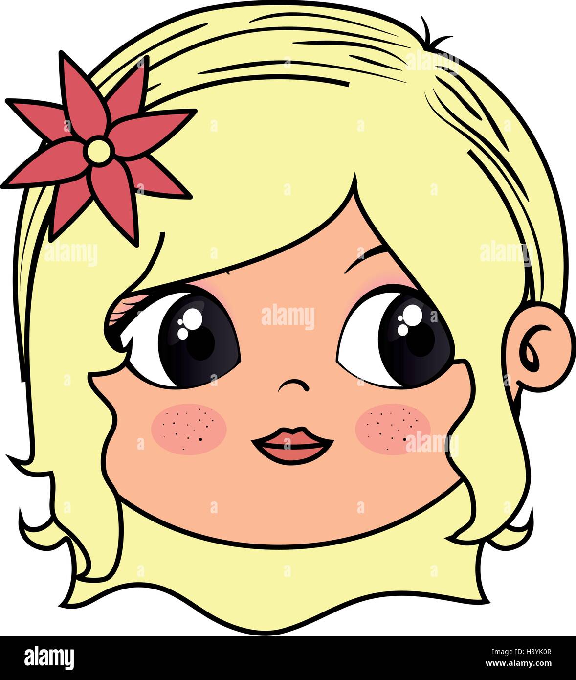 cute little girl character vector illustration design Stock Vector ...