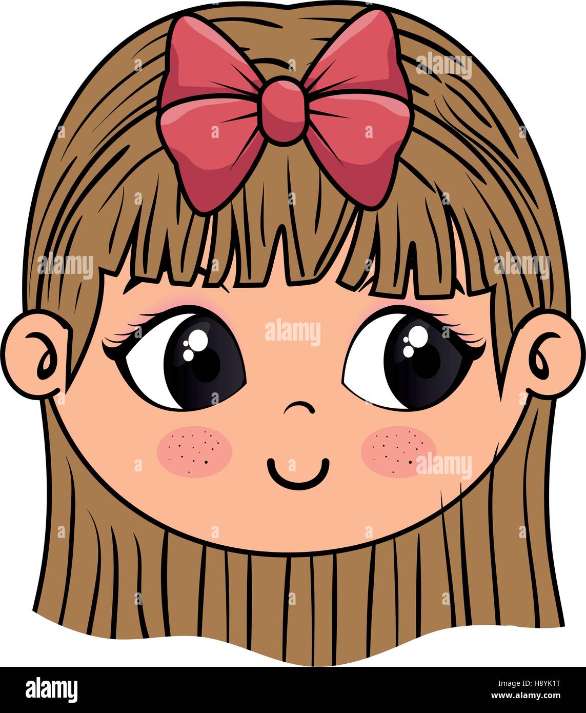 cute little girl character vector illustration design Stock Vector ...