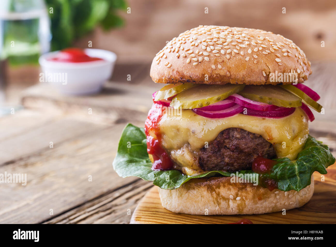 Burger With Gherkin High Resolution Stock Photography and Images Alamy