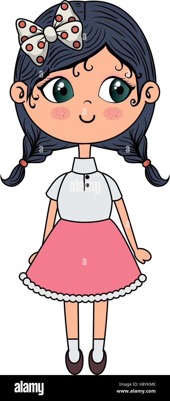 cute little girl character vector illustration design Stock Vector ...